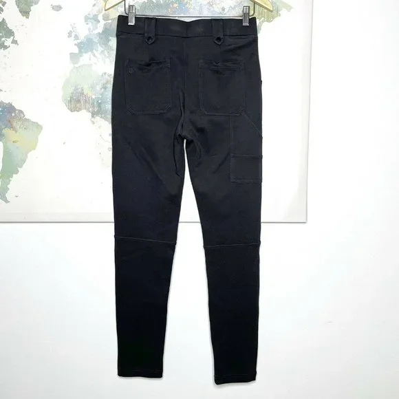 Betabrand Size Medium Long Pants Utility Skinny Leg Slate Gray Twill Pull On - Picture 5 of 7